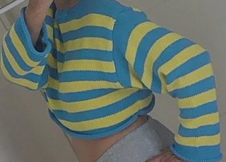 Jersey ZARA rayas azul y amarillo Talla S