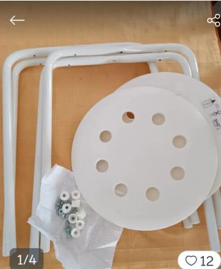 Taburete blanco 32cm