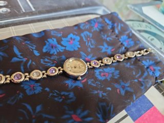 Reloj G.W.A mujer plata y morado