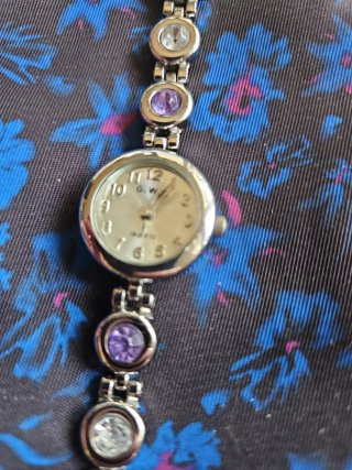 Reloj G.W.A mujer plata y morado
