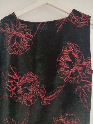 Vestido Terciopelo Rosas Roberto Verino