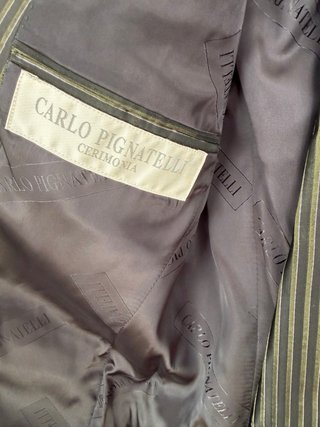 Traje Carlo Pignatelli Negro/Dorado Rayas