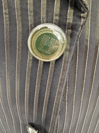 Traje Carlo Pignatelli Negro/Dorado Rayas