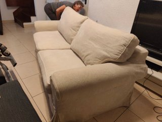 Sofá- cama. Ektorp Ikea Beige Tela.