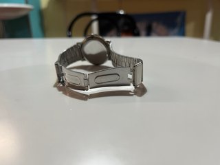 Reloj Quartz Esfera Negra caja y cadena de acero