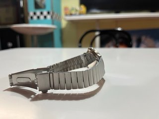 Reloj Quartz Esfera Negra caja y cadena de acero