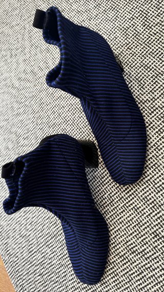 Botines Zara Tejido Elástico Azul y Negro