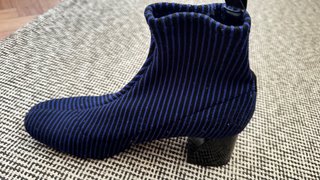Botines Zara Tejido Elástico Azul y Negro