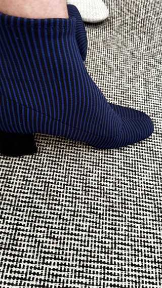 Botines Zara Tejido Elástico Azul y Negro