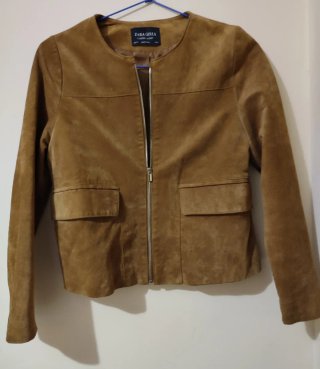 Cazadora Zara ante marrón impecable