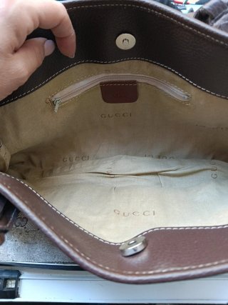 Bolso vintage beige y marrón