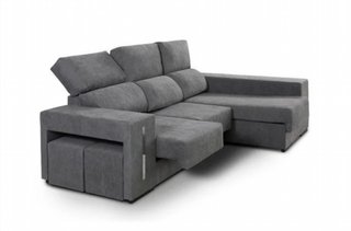 Divano chaise longue con cassetta Disponibile in beige, grigio scuro e grigio chiaro