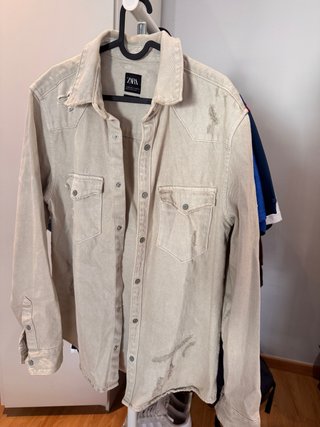 Camisa Zara Beige Desgastada