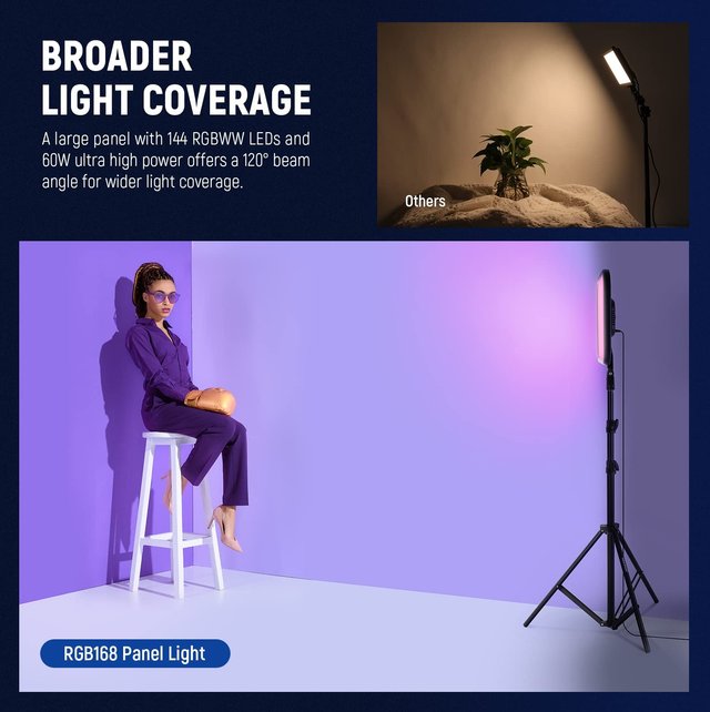 NEEWER 18,3" Panel Luz Video RGB 60W 2500K ~ 8500K