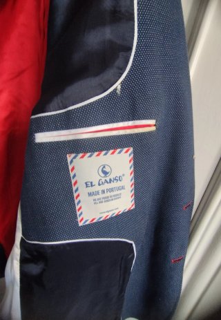 Americana El Ganso Hombre Azul tela en piqué