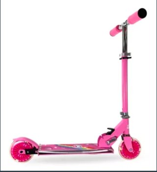 Patinete infantil rosa con luces