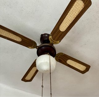 Lámpara Ventilador de techo madera y cristal