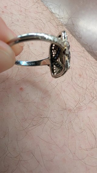 Anillo Art Decó Oro Zafiros Diamante