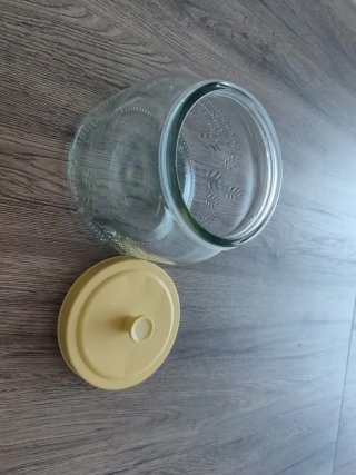 Biscottiera Mulino Bianco Vetro e tappo in metallo