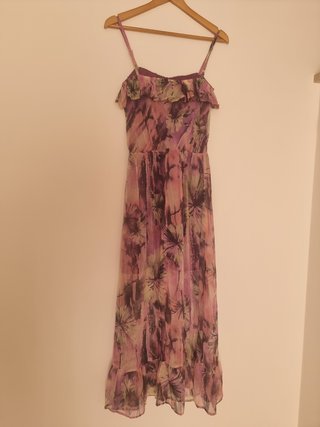 Vestido comprido estampado floral