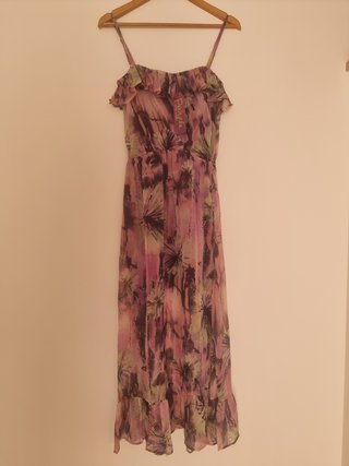 Vestido comprido estampado floral