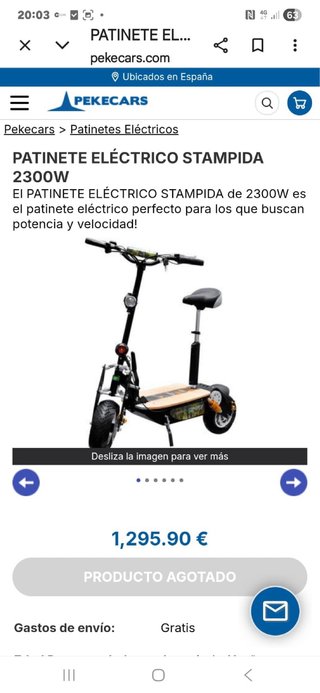 Patinete eléctrico con asiento y cesta
