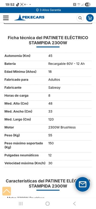 Patinete eléctrico con asiento y cesta