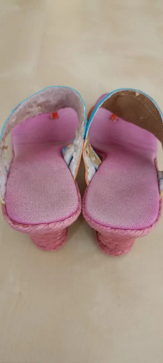 Sandalias tacón de cuña esparto multicolor