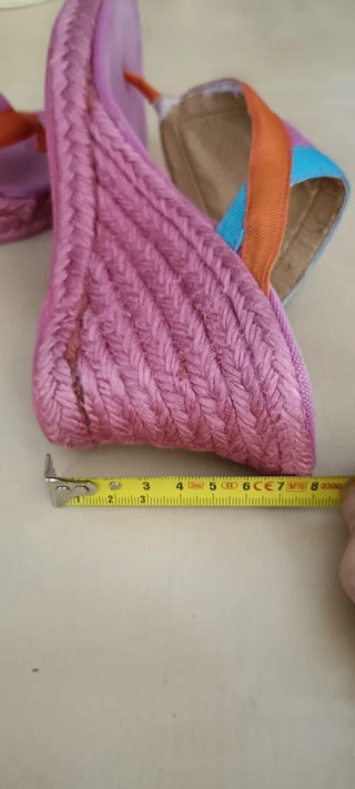 Sandalias tacón de cuña esparto multicolor