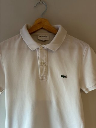 Polo Lacoste Slim Fit Blanco Talla S