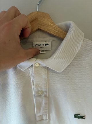 Polo Lacoste Slim Fit Blanco Talla S