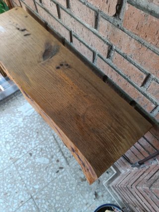 Mesa alta madera y hierro Medidas 85x80x23