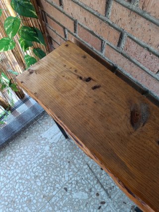 Mesa alta madera y hierro Medidas 85x80x23