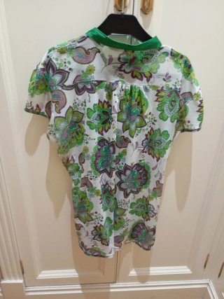 Blusa verano Cortefiel Estampada Verde Talla XL