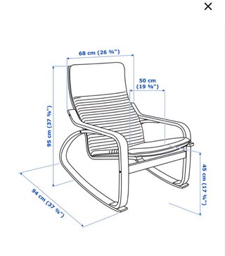 Mecedora Ikea Madera Tela Gris