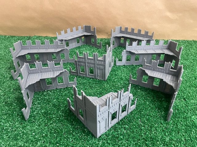 8 ruinas corner - Escenografía Sci-Fi WW2 28mm