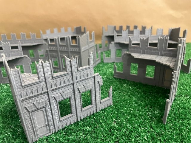 8 ruinas corner - Escenografía Sci-Fi WW2 28mm
