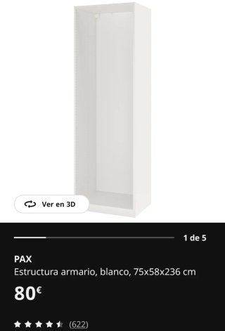 Estructura Armario PAX IKEA Blanco