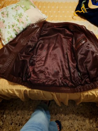 Chaqueta de piel  de napa seminueva de  cuero
