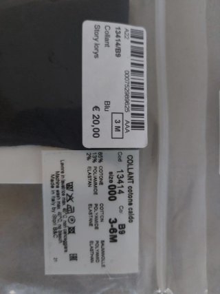 Collant Story Loris 3-6M - Nuovi impacchettati