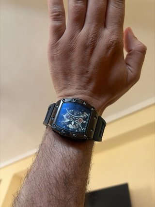 Reloj Deportivo Moderno Negro/Plateado