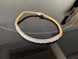 4 Pulseras Cuero con Strass