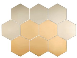 Specchi esagonali Ikea Hönefoss - Set da 5 (3 argentati e 2 dorati)