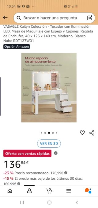 Tocador blanco nuevo en embalaje original