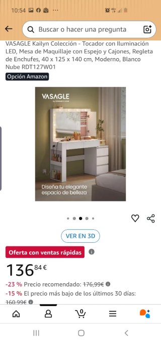 Tocador blanco nuevo en embalaje original