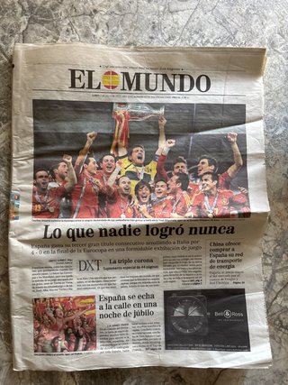 Periódico El Mundo Eurocopa España 2012