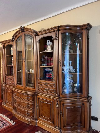Mueble salón clásico madera maciza, incl.alfombras