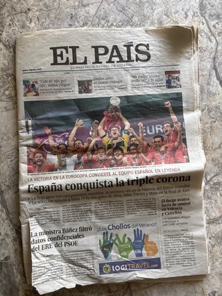 Periódico El País Eurocopa España 2012