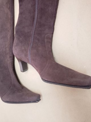Stivali in pelle scamosciata marrone comfort 37