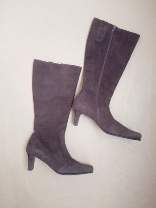 Stivali in pelle scamosciata marrone comfort 37